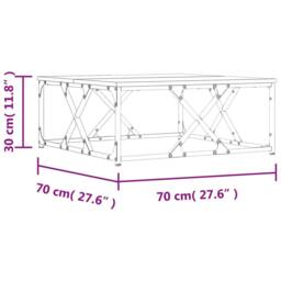 Berkfield Home Coffee Table Grey Sonoma 70x70x30 cm Engineered Wood - Size: 70 x 70 x 30 cm - thumbnail 9