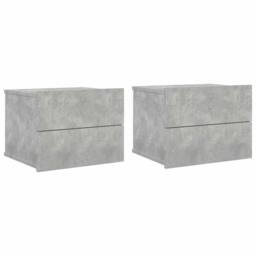 Berkfield Home Bedside Cabinets 2 pcs Concrete Grey 40x30x30 cm Engineered Wood - Size: 40 x 30 x 30 cm - thumbnail 1