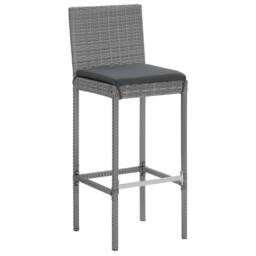 Berkfield Home 9 Piece Garden Bar Set with Cushions Grey Poly Rattan - thumbnail 5