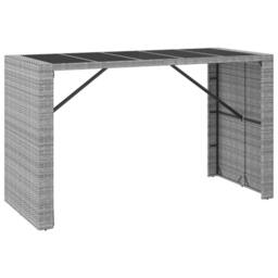 Berkfield Home 9 Piece Garden Bar Set with Cushions Grey Poly Rattan - thumbnail 6