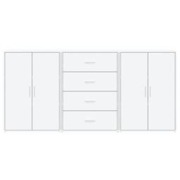 Berkfield Home Sideboards 3 pcs White 60x31x84 cm Engineered Wood - Size: 60 x 31 x 84 cm - thumbnail 4