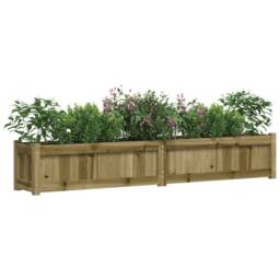 Berkfield Home Garden Planter 180x31x31 cm Impregnated Wood Pine in Brown - Size: 180 x 31 x 31 cm - thumbnail 4