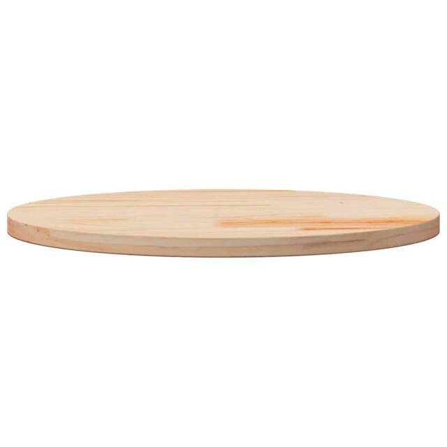 Berkfield Home Table Top Round Ã˜60x3 cm Solid Wood Pine in Natural - Size: 60x3 cm - image 1