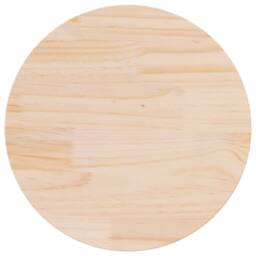 Berkfield Home Table Top Round Ã˜60x3 cm Solid Wood Pine in Natural - Size: 60x3 cm - thumbnail 3