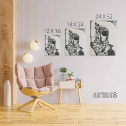 "Artery8 Masked Woman with Cape Samuel J De Mesquita Canvas Wall Art Print in White - Size: W12"" x H16""" - thumbnail 4