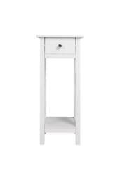 Wooden Side Table with One Storage Drawer & Shelf in White - thumbnail 7