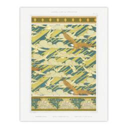 "Artery8 Eagles Doves Seashell Patterns Vintage Wall Art Print Verneuil in Green - Size: W24"" x H32""" - thumbnail 1