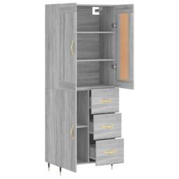 Berkfield Home Highboard Grey Sonoma 69.5x34x180 cm Engineered Wood - thumbnail 4