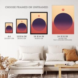 "Wee Blue Coo Wall Art Print Aubergine Aura Oil Painting Purple Pink Yellow Minimalist Planet Alignment Poster - Size: W18"" x H24""" - thumbnail 3