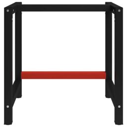 Berkfield Home Work Bench Frame Metal 80x57x79 cm Black & Red - Size: 80 x 57 x 79 cm - thumbnail 2