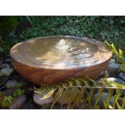 Buttercup Farm Rainbow Sandstone Babbling Bowl Water Feature with Pump, Light in Brown - thumbnail 1