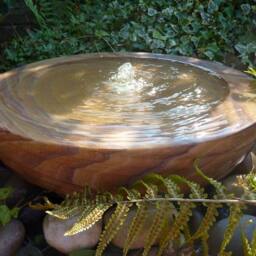 Buttercup Farm Rainbow Sandstone Babbling Bowl Water Feature with Pump, Light in Brown - thumbnail 2