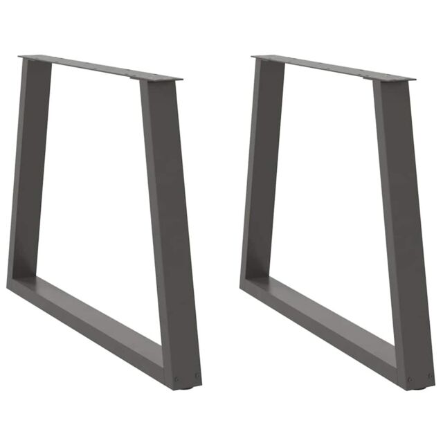 Berkfield Home Dining Table Legs V-Shape 2 pcs Anthracite 100x(72-73.3) cm Steel in Black - image 1