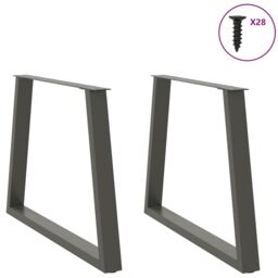 Berkfield Home Dining Table Legs V-Shape 2 pcs Anthracite 100x(72-73.3) cm Steel in Black - thumbnail 3