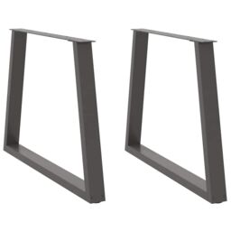 Berkfield Home Dining Table Legs V-Shape 2 pcs Anthracite 100x(72-73.3) cm Steel in Black - thumbnail 1