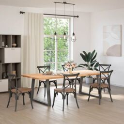Berkfield Home Dining Table Legs V-Shape 2 pcs Anthracite 100x(72-73.3) cm Steel in Black - thumbnail 2