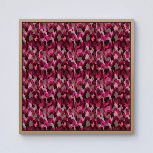 Warren Reed - Designer Modern Pink Animal Print Framed Canvas in Light Brown - Size: w40 inch x h40 inch - image 1