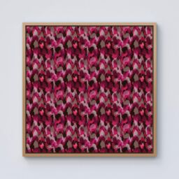 Warren Reed - Designer Modern Pink Animal Print Framed Canvas in Light Brown - Size: w40 inch x h40 inch - thumbnail 1