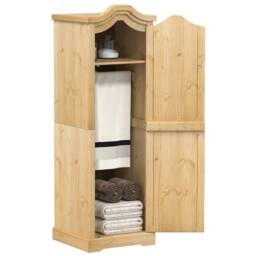 Berkfield Home Wardrobe Corona 55x52x170 cm Solid Wood Pine in Light Brown - Size: 55 x 52 x 170 cm - thumbnail 2