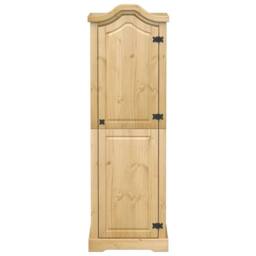 Berkfield Home Wardrobe Corona 55x52x170 cm Solid Wood Pine in Light Brown - Size: 55 x 52 x 170 cm - thumbnail 4