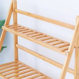 KORVIXA Ladder Shelf Bamboo Storage in Natural - thumbnail 5