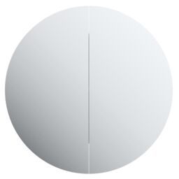 Berkfield Home Bathroom Cabinet with Round Mirror&LED Black 54x54x17.5 cm - thumbnail 6