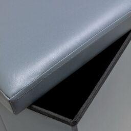Snug City Faux Leather Storage Ottoman Storage Box With Lid Foldable - 38x38x38cm Square in Grey - Size: Small - thumbnail 5