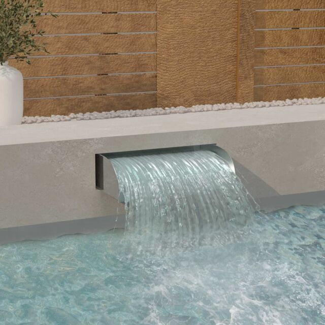 Berkfield Home Waterfall 60x34x14 cm Stainless Steel 304 in Silver - Size: 60 x 34 x 14 cm - image 1