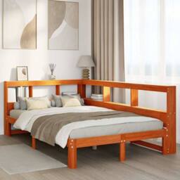 Berkfield Home Decorative Bookcase Bed without Mattress Wax Brown 120x190 cm Sol - thumbnail 2