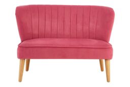 Orsina Velvet Upholstered 2 Seat Kids Sofa, Sturdy 2 Seater Sofa For Kids Bedroom, Versatile Small Two Seater Sofa in Pink - thumbnail 7
