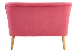 Orsina Velvet Upholstered 2 Seat Kids Sofa, Sturdy 2 Seater Sofa For Kids Bedroom, Versatile Small Two Seater Sofa in Pink - thumbnail 2