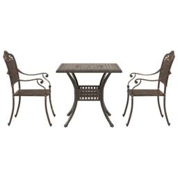 Berkfield Home 3-Piece Garden Bistro Set - Bronze Cast Aluminum - thumbnail 6
