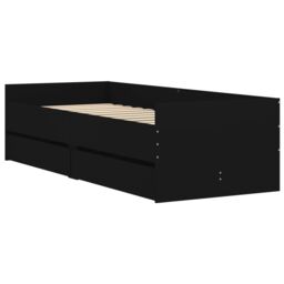 Berkfield Home Bed Frame without Mattress Black 75x190 cm Small Single Small Single - thumbnail 3