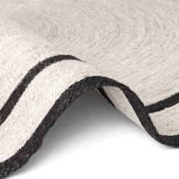 THE RUGS Braided Handwoven Lina Jute Round Rug Reversible Cream Black - Size: 150 cm diameter - thumbnail 6