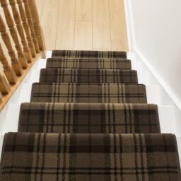 runrug Stair Runner Carpet for Staircases - Soft & Comfy, 9mm - 'Tartan' in Brown - Size: 60 cm x 660 cm - thumbnail 3
