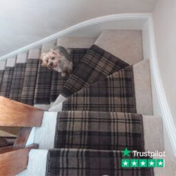 runrug Stair Runner Carpet for Staircases - Soft & Comfy, 9mm - 'Tartan' in Brown - Size: 60 cm x 660 cm - thumbnail 5