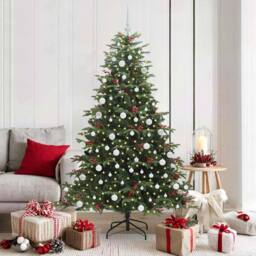 Berkfield Home Artificial Christmas Tree with 300 LEDs with Stand Green 180 cm - thumbnail 1