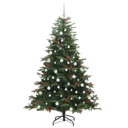 Berkfield Home Artificial Christmas Tree with 300 LEDs with Stand Green 180 cm - thumbnail 4