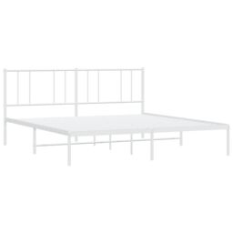 Berkfield Home Metal Bed Frame with Headboard White 180x200 cm Super King - thumbnail 5