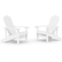 Berkfield Home Garden Adirondack Chairs 2 pcs HDPE White - thumbnail 2