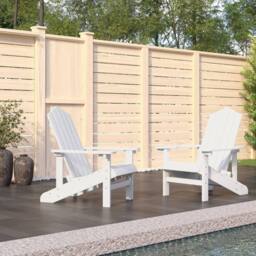Berkfield Home Garden Adirondack Chairs 2 pcs HDPE White - thumbnail 1