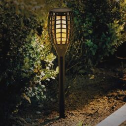 mysmartbuy Solar Powered Flame Effect Garden Torch - Weatherproof Garden LED Wall Mounted or Freestanding Light with Stake & Wall Bracket in Black - thumbnail 4