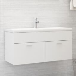 Berkfield Home Sink Cabinet White 100x38.5x46 cm Engineered Wood - thumbnail 1