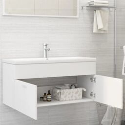 Berkfield Home Sink Cabinet White 100x38.5x46 cm Engineered Wood - thumbnail 3