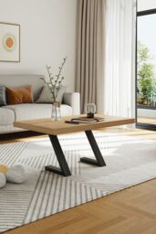 Living and Home 40cm/15.75 inch 2Pcs Black Z-shaped Anti-Slip Metal Table Legs Furniture Replacement Legs for Coffee Table, Bench - thumbnail 3