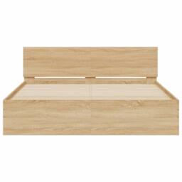 Berkfield Home Bed Frame with LED without Mattress Sonoma Oak 160x200 cm in Brown - thumbnail 7