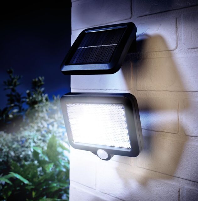 mysmartbuy 600 Lumen Motion Sensor Wall Security Light - Outdoor Solar Powered Light with 56 LEDs for Garage, Front Door, Yard, Wall, Garden in Black - image 1