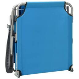 Berkfield Home Sun Lounger with Canopy Steel Blue - thumbnail 7