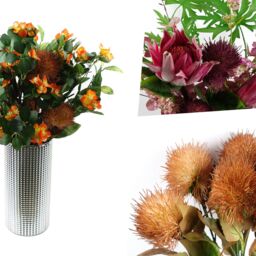 Pegdev Pack of 6 70cm Artificial Yellow Globe Thistle for Faux Décor - thumbnail 4