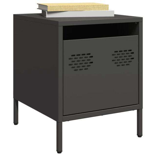Berkfield Home Bedside Cabinets¬†2 pcs Black 35x39x43.5 cm Steel - image 1